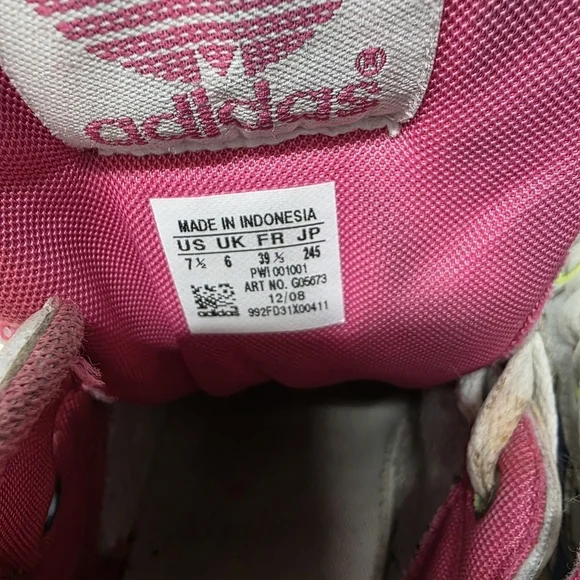 Adidas Kids' White, Pink, and Blue Sneakers - Picture 5 of 10